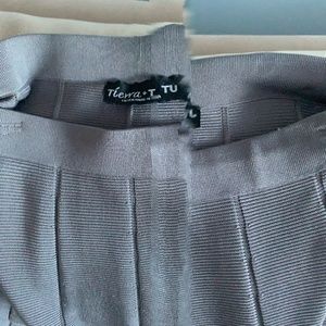 Ladies maxi dove gray slimming skirt